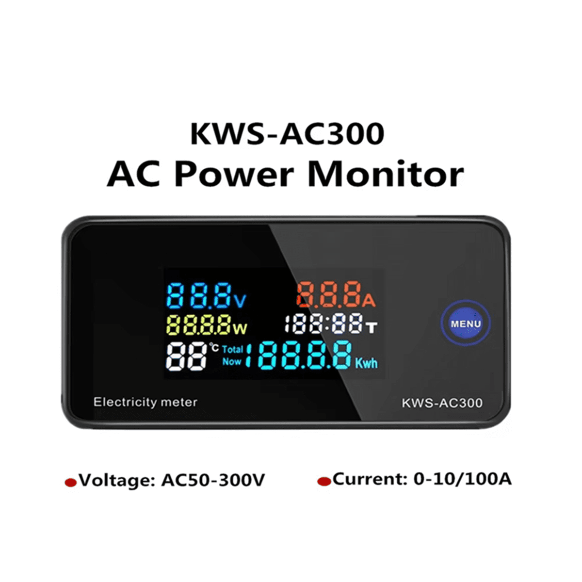 KWS-AC300 Digital Voltmeter AC 50-300V Voltage 45-65Hz Power Energy ...