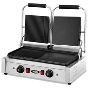 KWS CPM-23 3400W Electric Panini Press Maker with Left Grooved & Right Smooth Dual Sandwich Toasting Grill   19  X 9  Cooking Surface