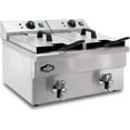 thumbnail image 1 of KWS DY-22 Commercial 3500W Electric Deep Fryer 22.7L Stainless Steel with Faucet Drain Valve System for Commercial Restaurant, 1 of 2