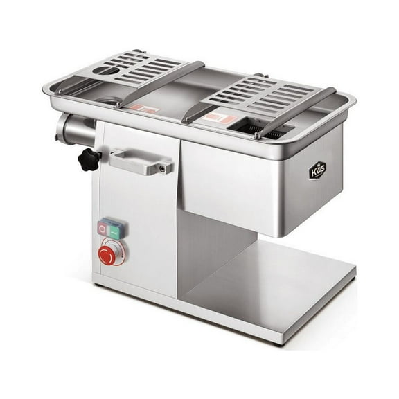 KWS JQ-58 Duo Function Commercial 1950W 2.6HP Electric Fresh Meat Cutter + Stainless Steel Meat Grinder All in One Grinding and Slicing Machine for Restaurant/Deli/ Butcher Shop