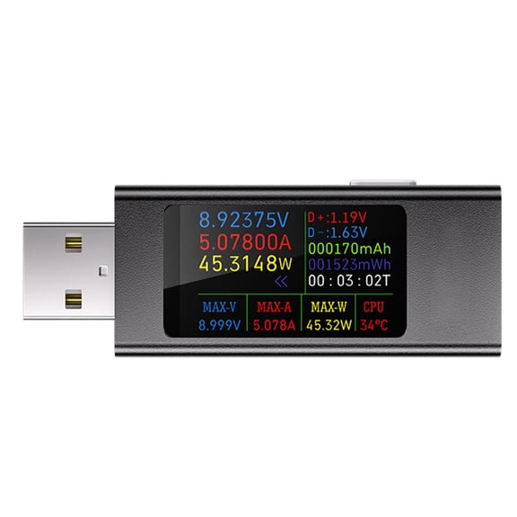 KWS-MX23 USB Tester 1.06" IPS Display 4-30V/0-12A Mobile Phone Charging Monitor