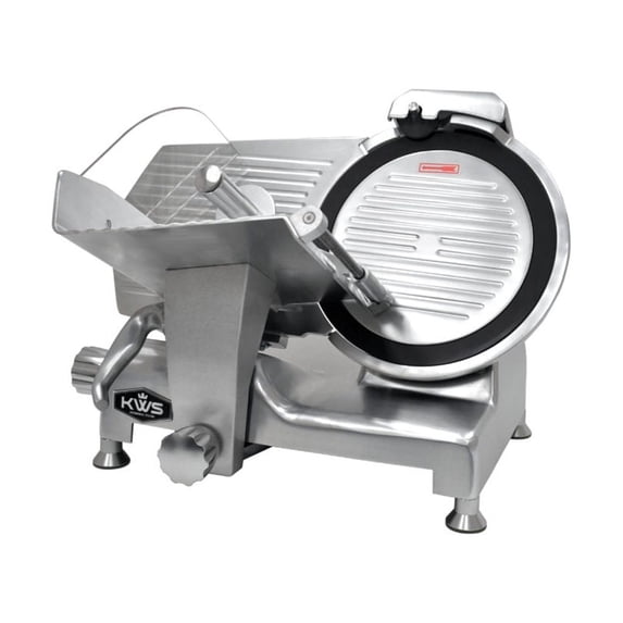 KWS Metal Collection Commercial 420W 12" Meat Slicer MS-12DT Anodized Aluminum Base with Teflon Blade + Blade Removal Tool, Frozen Meat/Cheese/Food Slicer Low Noises Commercial and Home Use