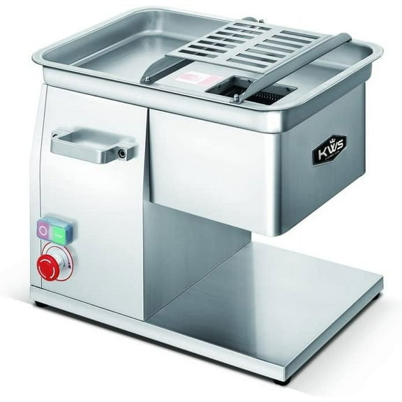 KWS SL-48 5mm Commercial 1320W 1.8HP Electric Stainless Steel Fresh Meat Cutter for Restaurant/Deli/Butcher Shop