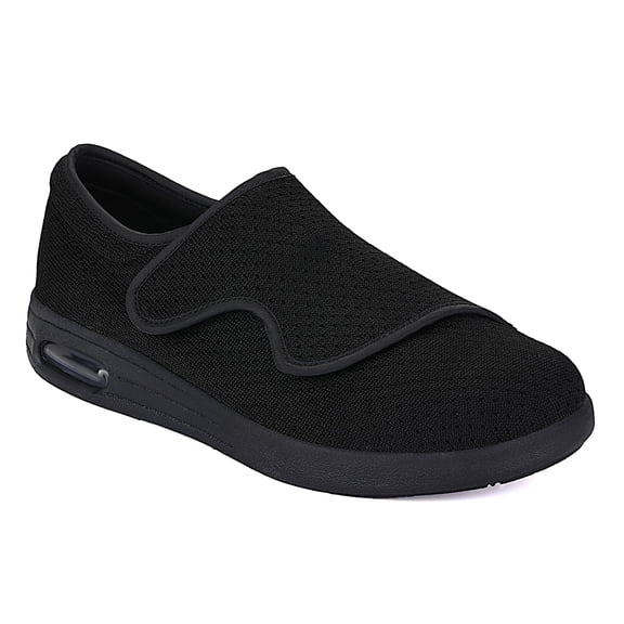 Wide Width Walking Shoes for Men Adjustable Hook and Loop Strap Slip On Breathable Cushioned Non Slip Sole Roomy Comfort Toe