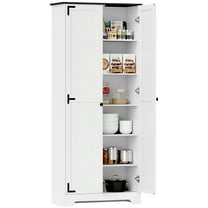 KWUXIN 72" Tall Pantry Cabinet, Kitchen Pantry Storage Cabinets with 2 Door and 5 Adjustable Shelves, White Metal Pantry Storage Cabinet, Cupboard for Kitchen, Dining Room, Living Room and Bathroom