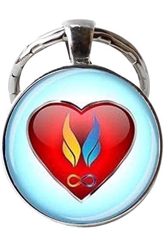 Twin Flame Love Keychain, Silver, 1