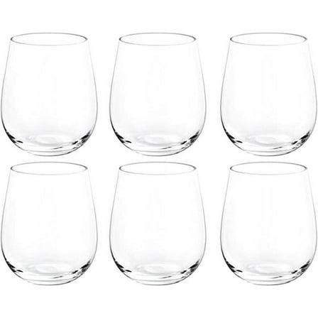 KX-Ware Classic Unbreakable 18 Ounce Acrylic Stemless Wine Glasses, Set of 6 Clear