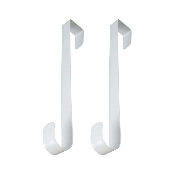 KXBDSFY 2 Pack Over Door Wreath Hook Thin Metal Overdoor Wreath Holder Seasonal Hanger for Front Or Back Door (White 12 for Home