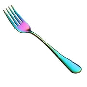 KXBDSFY Colorful Forks Set Of 8. Stainless Steel Rainbow Dessert Forks. 8 Piece Silverware Flatware Fork. Finish and Dishwasher . 6.8 Inch for Home
