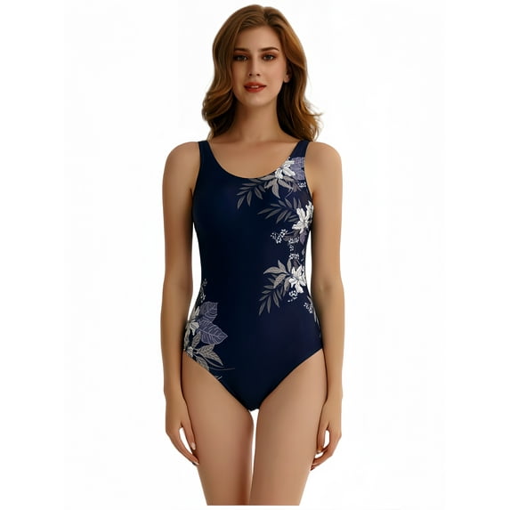 KXCFCYS One-piece Bikini Athletic Swimsuit for Women with Soft Cup Scoopback Swimwear Bathing Suit