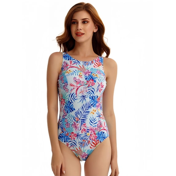 KXCFCYS One-piece Bikini Athletic Swimsuit for Women with Soft Cup Scoopback Swimwear Bathing Suit