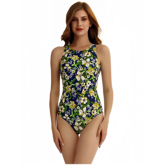 KXCFCYS One-piece Bikini Athletic Swimsuit for Women with Soft Cup Scoopback Swimwear Bathing Suit