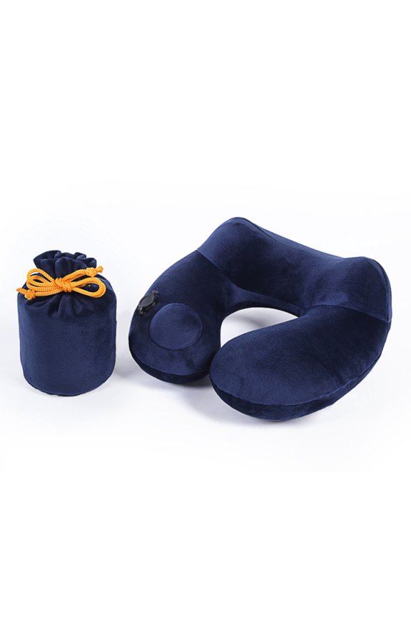 Travel Blow-Up Neck Pillow - Portable & Comfortable for Neck and Lumbar Support