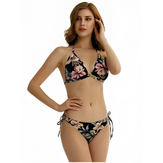 KXCFCYS Two-piece Bikini Athletic Swimsuit for Women with Soft Cup Swimwear Tankini Bathing Suit