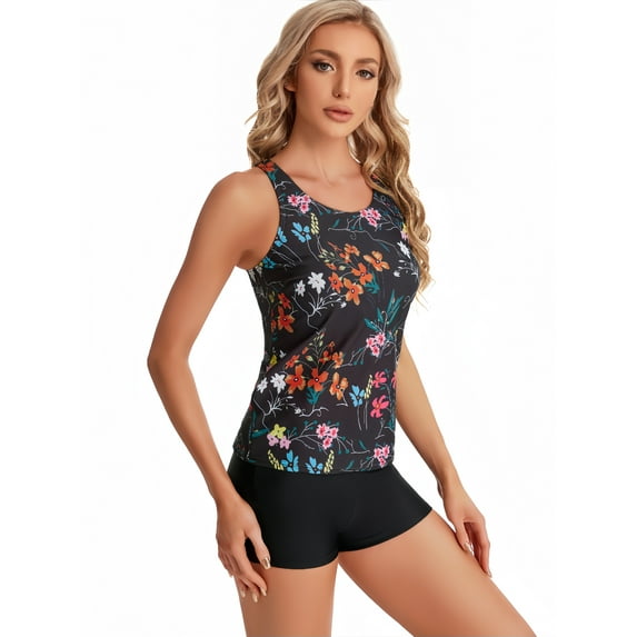 KXCFCYS Two piece Swimwear Tank Swimsuit for Women Tankini Plus Size Bathing Suit