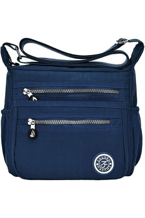 8 Pockets Women's Crossbody Bag Waterproof Nylon Casual Shoulder Bag Messenger Bag Travel Purse Handbag with Multi Pocket
