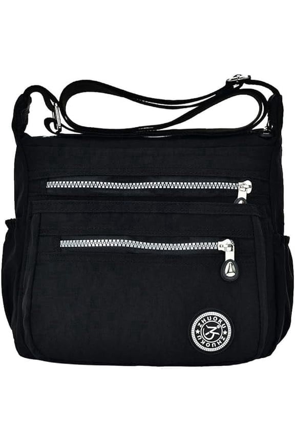 8 Pockets Women's Crossbody Bag Waterproof Nylon Casual Shoulder Bag Messenger Bag Travel Purse Handbag with Multi Pocket