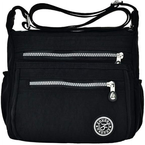 KXF 8 Pockets Women's Crossbody Bag Waterproof Nylon Casual Shoulder Bag Messenger Bag Travel Purse Handbag with Multi Pocket