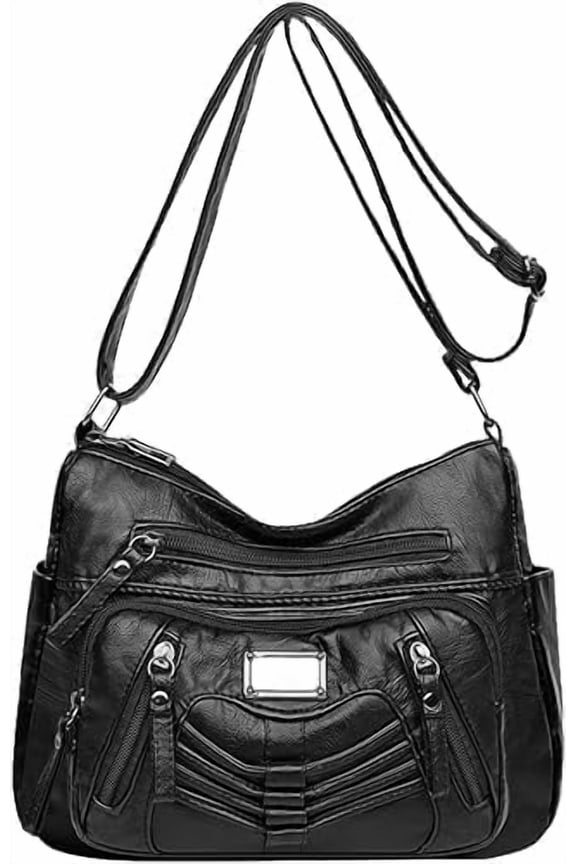 Crossboby Bags for Women Soft PU Leather Multi-Pocket Shoulder Bag Medium Size Crossbody Purse Handbags Pocketbooks