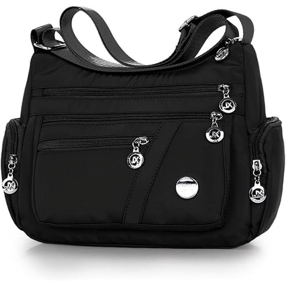 KXF Nylon Crossbody Bag for Women, Multi Pocket Shoulder Bag Lightweight Daily for Commuting Errands Travel