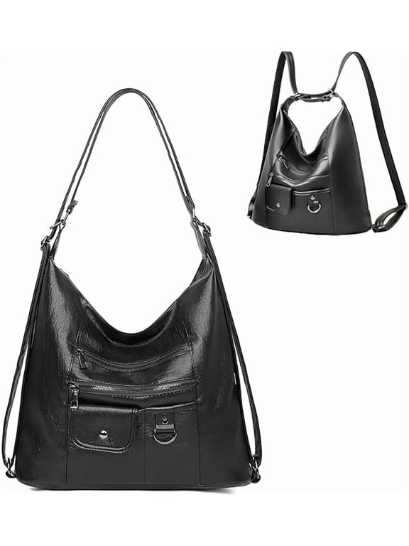 PU Leather Rucksack Bag for Women Ladies Backpacks Convertible Shoulder Bags Womens Backpack Medium Casual Daypack