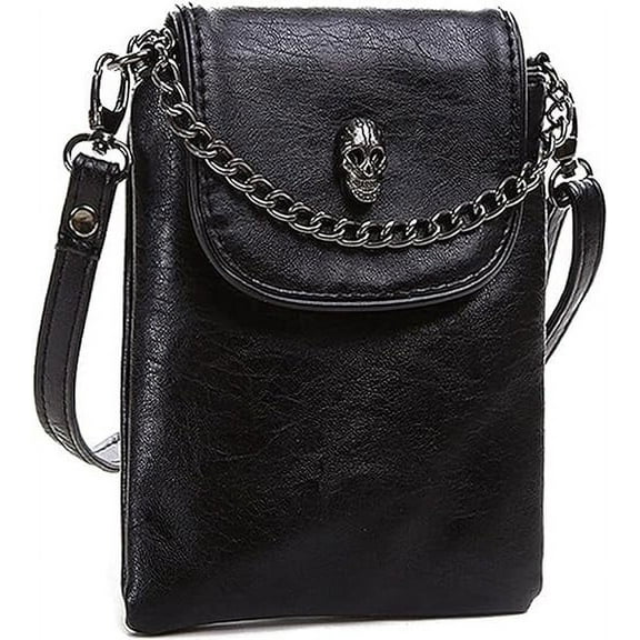 KXF Small Crossbody Cell Phone Purse Gothic Leather Bag Shoulder Travel Purse