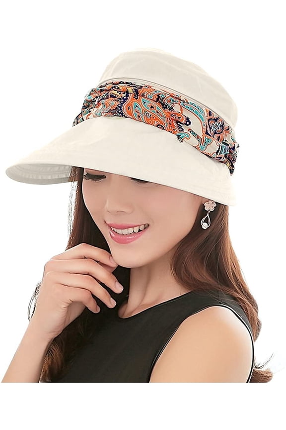 Women 2 in 1 Foldable Sun Hat with Neck Flap Breathable Quick Dry 360Protection Outdoor Sports Visor Large Brim UV Sun Protection UPF 50+ Beach Fishing Hat