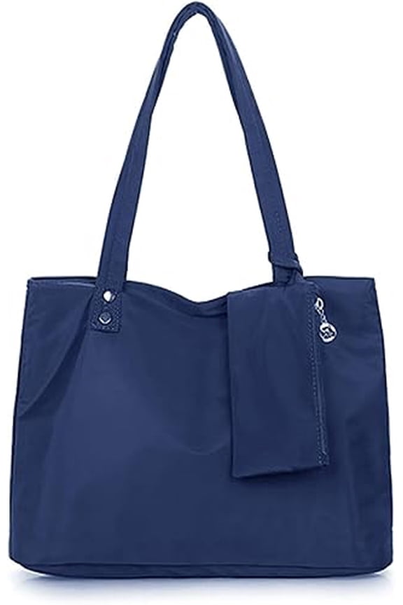 Women Large Tote Bag with Zipper Waterproof Nylon Multi-Pocket Shoulder Bag Lightweight Packable Handbag for Travel Work Shopping, Laptop Daily Use