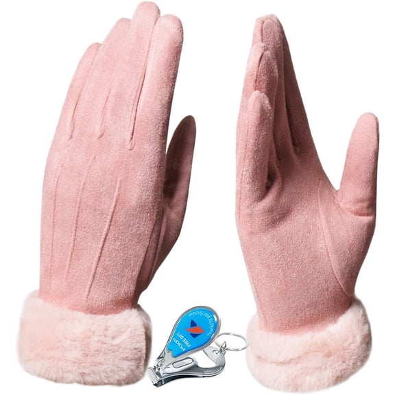 KXF Womens Winter Warm Touch Screen Gloves Fleece Lined Windproof Soft Suede Mittens for Dressing Driving Running Skiing Cycling Camping