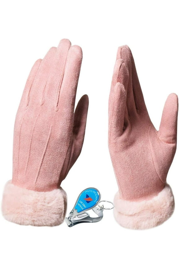 Womens Winter Warm Touch Screen Gloves Fleece Lined Windproof Soft Suede Mittens for Dressing Driving Running Skiing Cycling Camping