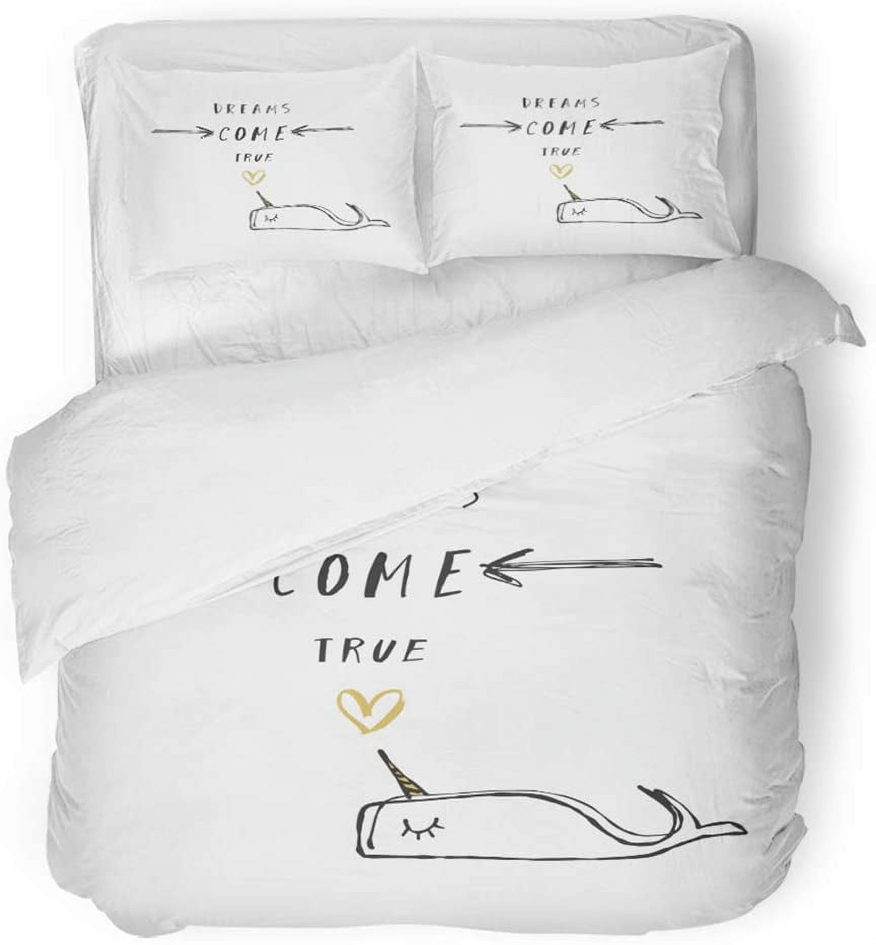 Narwhal Cute Print Pattern Duvet Cover Bedding Set