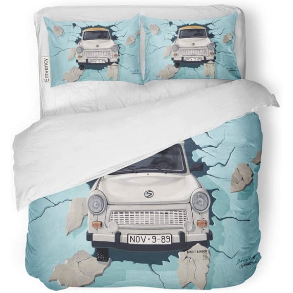 KXMDXA 3 Piece Bedding Set Berlin March 10 The Painting from Birgit Kinder Twin Size Duvet Cover with 2 Pillowcase for Home Bedding Room Decoration