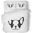 thumbnail image 1 of KXMDXA 3 Piece Bedding Set French Bulldog in Black White for Branding Corporate Identity Emblem Badge for Your Twin Size Duvet Cover with 2 Pillowcase for Home Bedding Room Decoration, 1 of 1