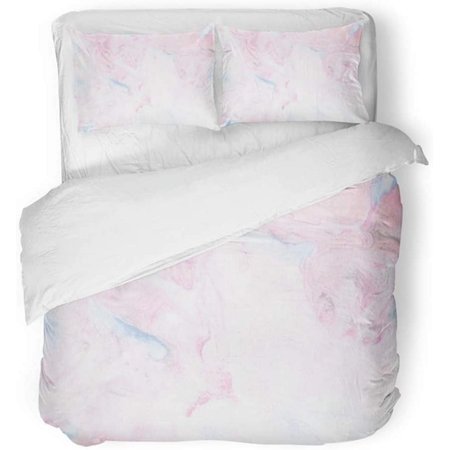 KXMDXA 3 Piece Bedding Set Marble Ink Pastel Pink and Mint Turquoise Abstract Flow Beautiful DIY Hi Res Twin Size Duvet Cover with 2 Pillowcase for Home Bedding Room Decoration