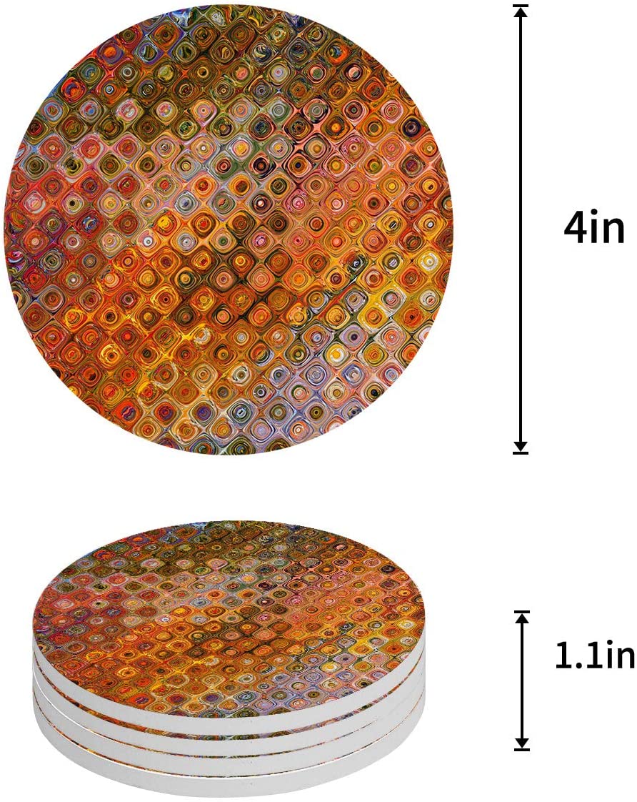 Wave Patterned Coaster KXMDXA Abstract Wave Dot Pattern Set of 6 Round Coaster for Drinks ...