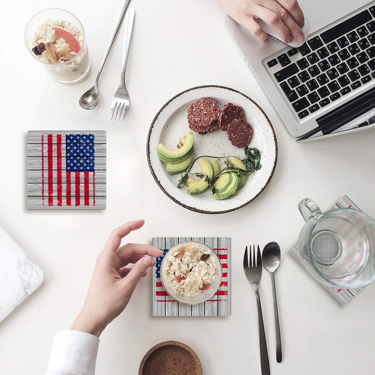 American Stars Dish Drying Mat - 18x24 Inch Patriotic Absorbent Pad For Kitchen Counter & Sink