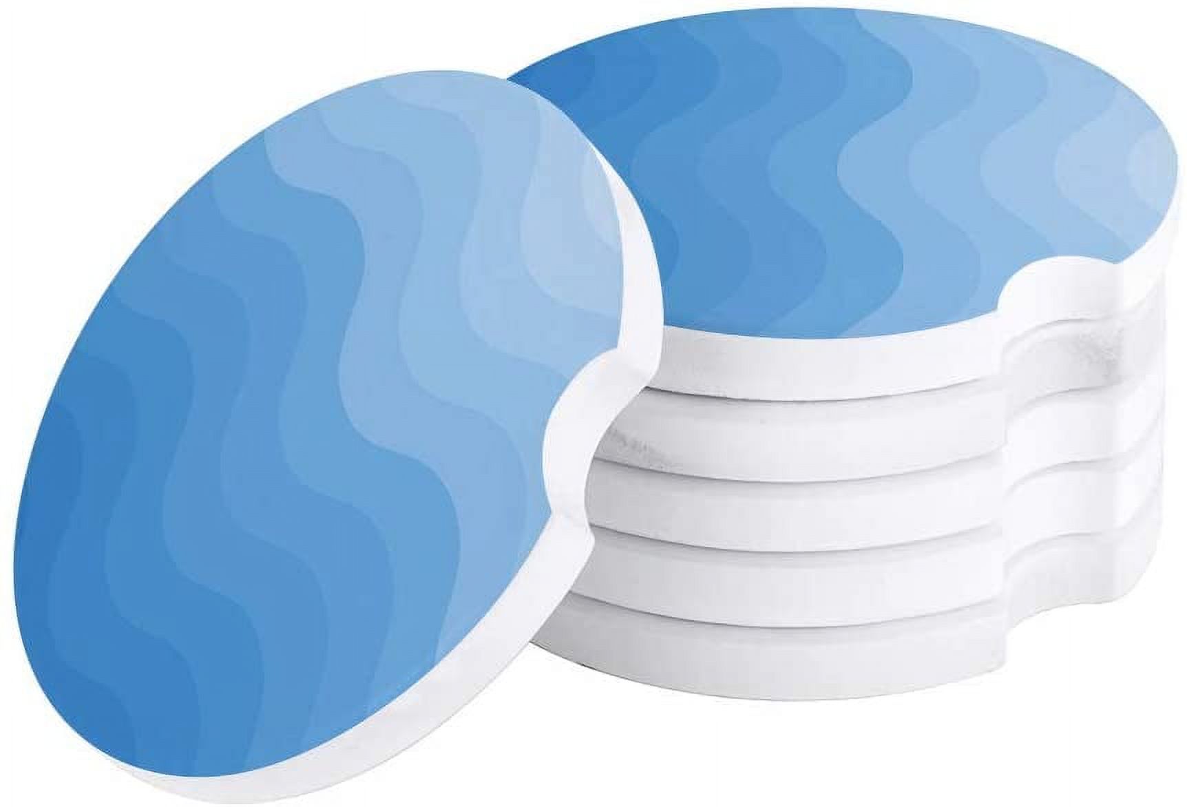 Wave Patterned Coaster KXMDXA Blue Gradient Wave Pattern Set of 4 Car Coaster for Drinks ...