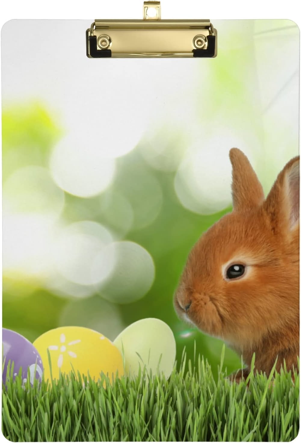 KXMDXA Brown Rabbit Easter Eggs Clipboard Hardboard Wood Nursing Clip