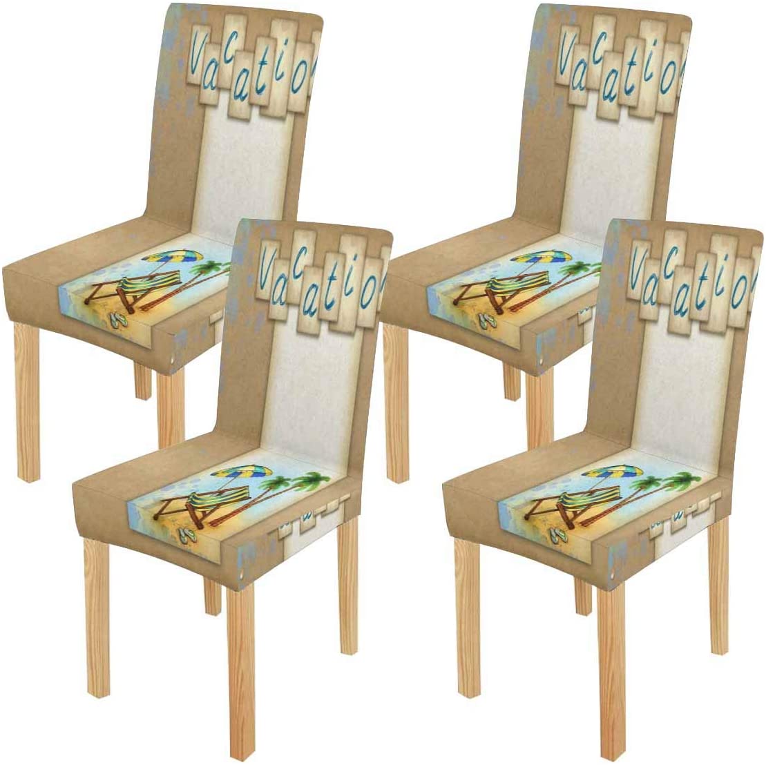 KXMDXA Card with Drawing of Chaise Lounge Stretch Chair Cover Protector Seat Slipcover for Dining Room Hotel Wedding Party Set of 4 - image 1 of 6