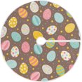 KXMDXA Easter Tree Skirt Colorful Eggs Bunny Xmas Christmas Tree Skirt Stand Mat for Holiday