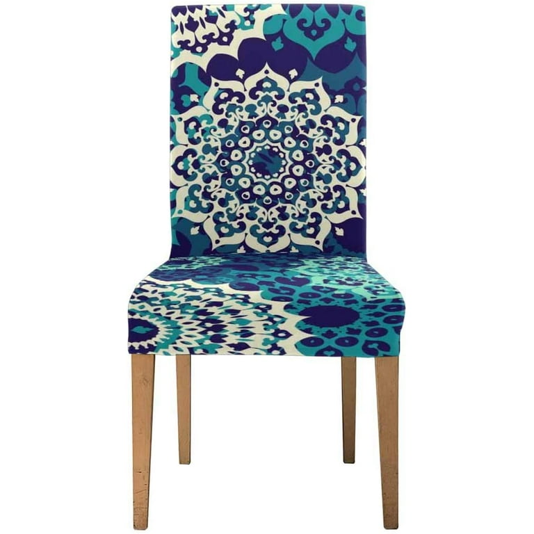 KXMDXA Multicolor Oriental Mandalas Stretch Chair Cover Protector Seat Slipcover for Dining Room Hotel Wedding Party Set of 1