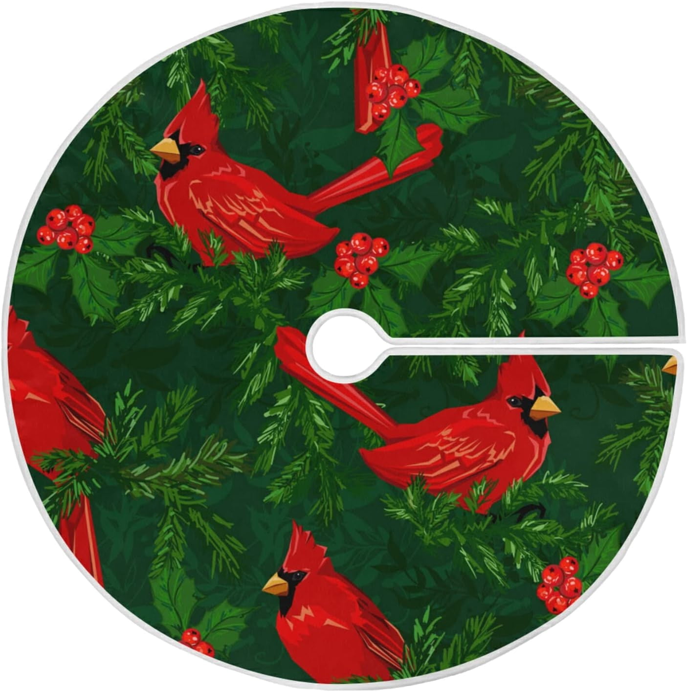 KXMDXA Red Cardinal Bird Xmas Christmas Tree Skirt Stand Mat for Holiday Party Decoration Indoor
