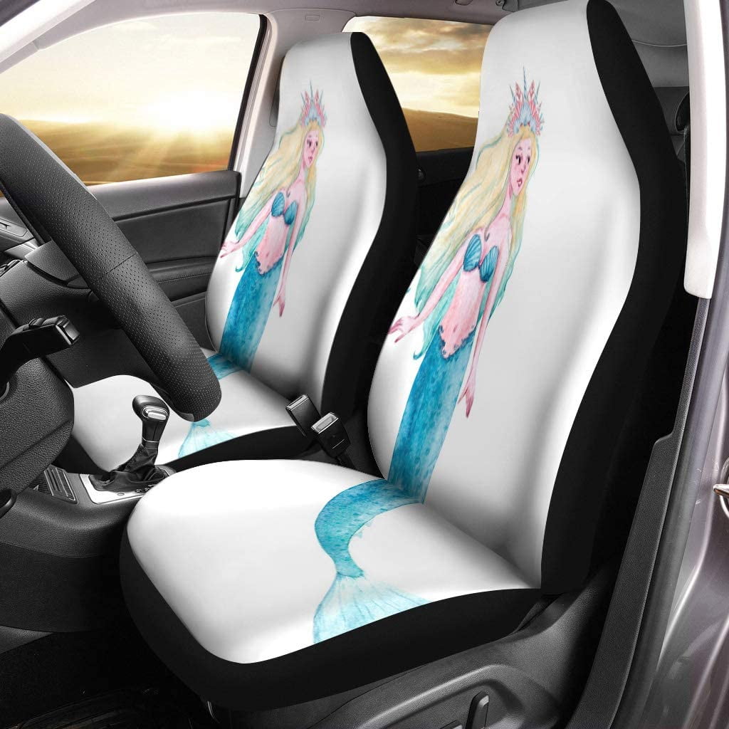 KXMDXA Set of Car Seat Covers Pink Cute Watercolor of Blue - Main Image