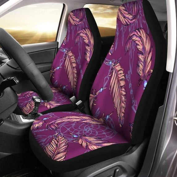 KXMDXA Set of 2 Car Seat Covers Boho Chic Tribal and Hippie Gypsy Sketched Universal Auto Front Seats Protector Fits for Car,SUV Sedan,Truck