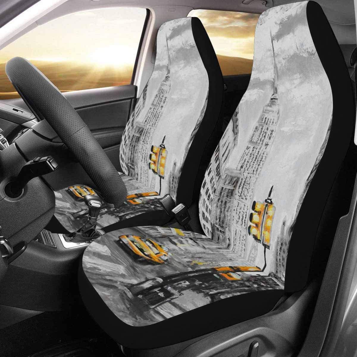 KXMDXA Set of Car Seat Covers New York Man Woman Yellow Taxi