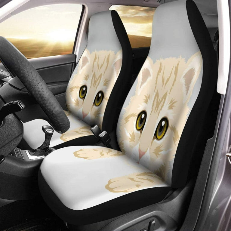 Cat Car Seat Covers (Set of 2) - Orange Cat Car Seat Covers (Set of 2) - Orange