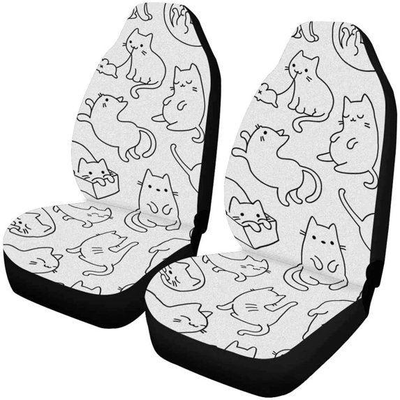KXMDXA Set of 2 Car Seat Covers Scary Ghosts Universal Auto Front Seats Protector Fits for Car,SUV Sedan,Truck