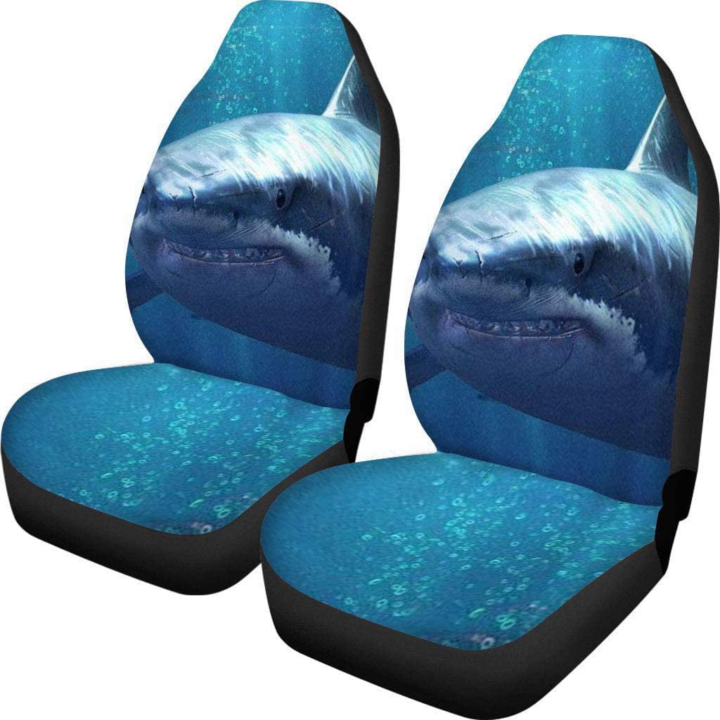KXMDXA Set of 2 Car Seat Covers Shark 3D Universal Auto Front Seats