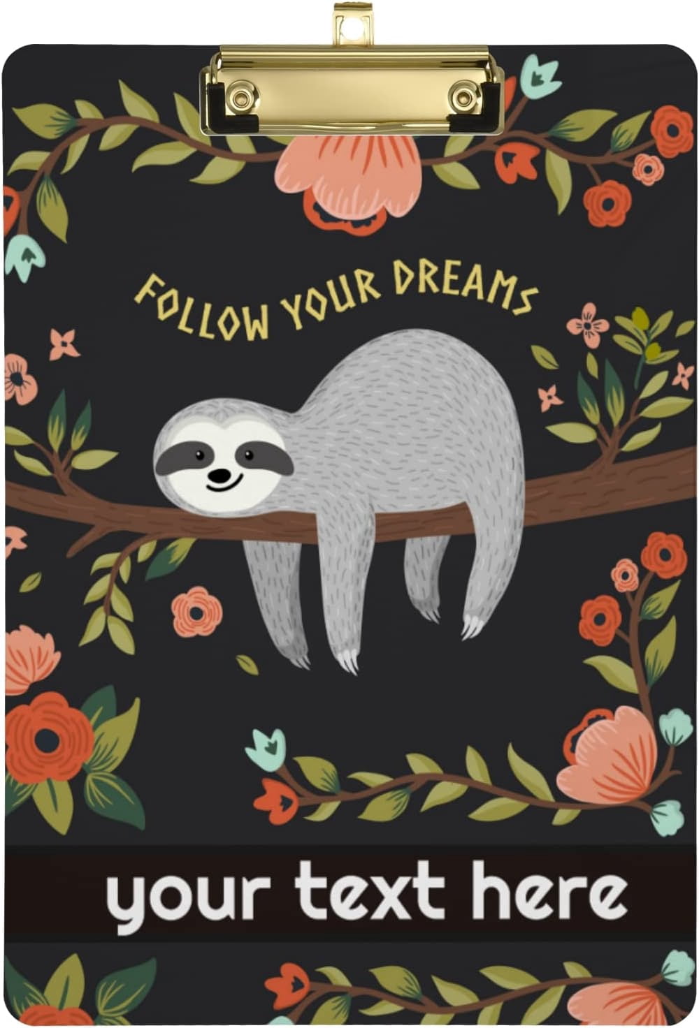 KXMDXA Sloth Clipboard Hardboard Wood Nursing Clip Board and Pull for ...