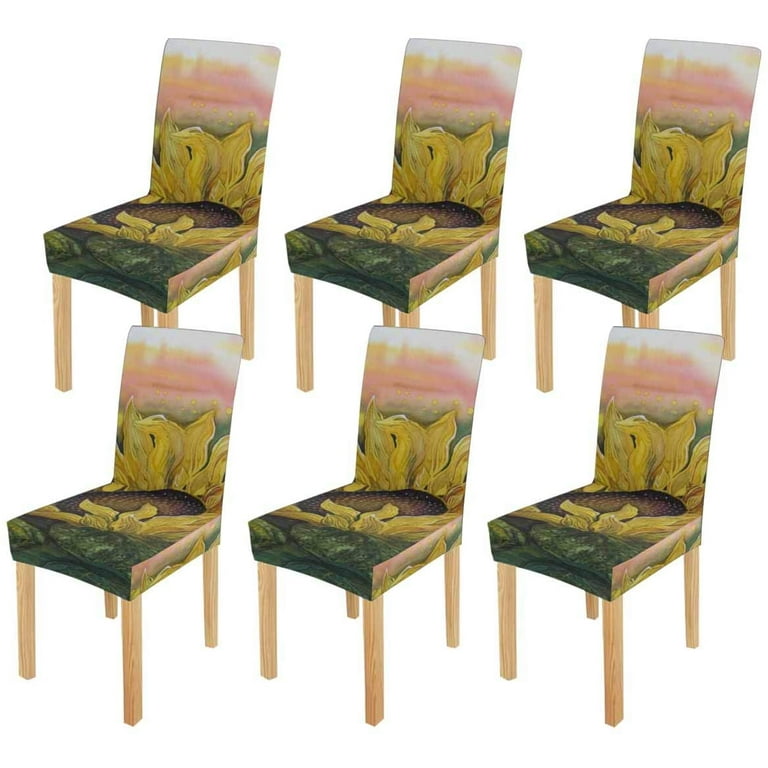 KXMDXA Sunflower Batik Stretch Chair Cover Protector Seat
